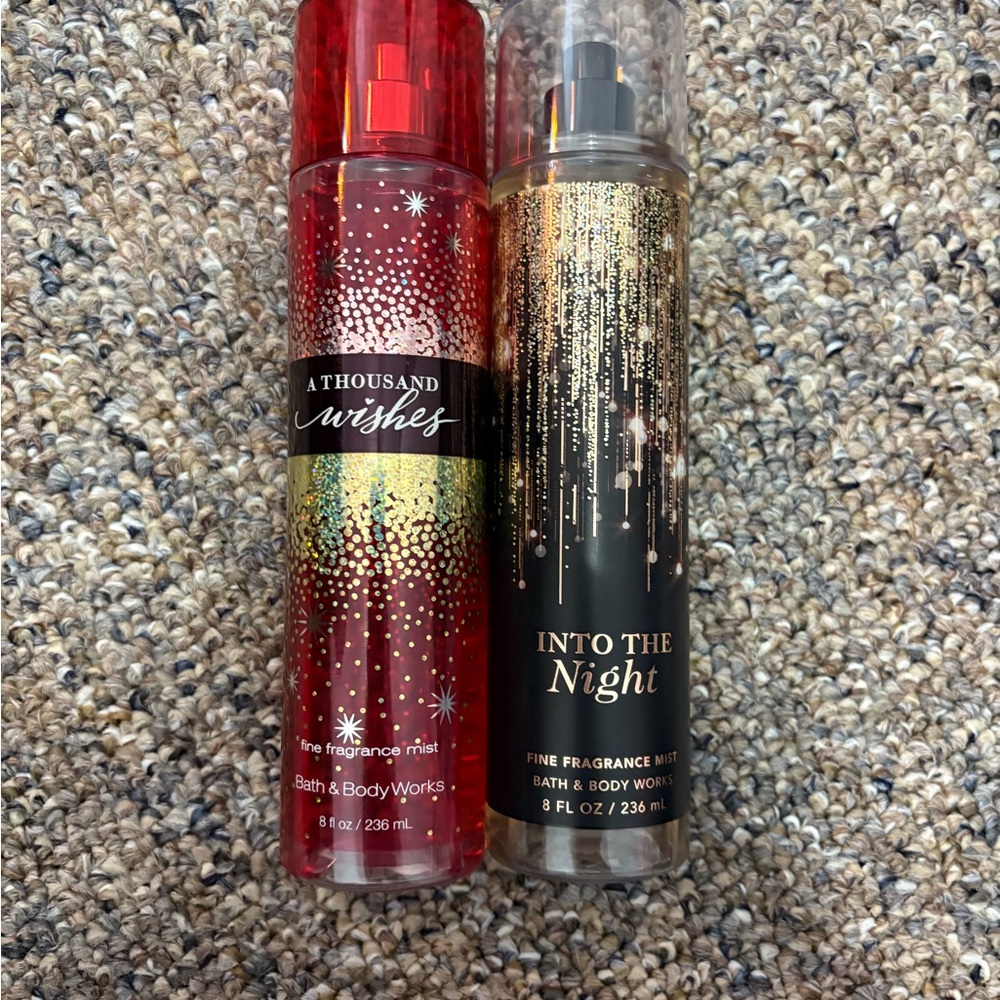SLIGHTLY USED Bath & Body Works Red and Black Fragrance Mist Set
